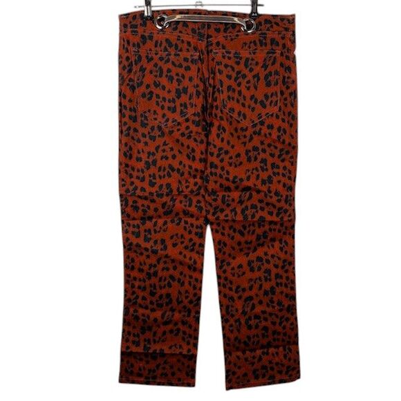 NEW! MAIOU The Tommy Pant in Red Leopard Print with Silver Belt Size 27 - Picture 7 of 15